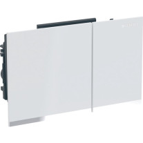 Geberit Omega60 Betätigungsplatte, für 2-Mengen-Spülauslösung Glas weiß / hochglanz-verchromt 243.118.SI.1