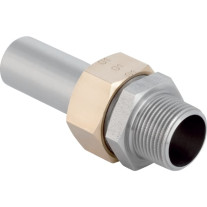 Geberit Mapress Edelstahl Übergangsverschraubung mit AG und Einschubende d35-R1 1/4 35408