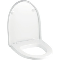 Geberit Flow WC-Sitz, weiß Scharniere verchromt mit Absenkautomatik 575950000