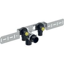 Geberit FlowFit Anschlusswinkel 90 Grad vormontiert 2-fach Rg+ d16-Rp1/2 AblRs 619.680.00.1