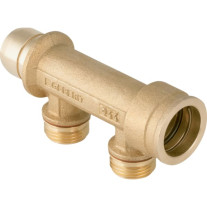 Geberit Verteiler zweifach mit Steckanschluss Messing M25 653.422.00.1