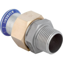 Geberit Mapress Edelstahl Übergangsverschraubung mit AG (LABS-frei) d15-R1/2 85330