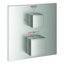 Grohe Grohtherm Cube Thermostat-Brausebatterie supersteel Fertigmontageset 2-Wege-Umstellung 24154DC0