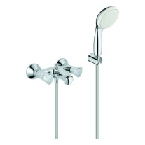 Grohe Costa 2-Griff-Wannenbatterie chrom mit Tempesta Wandhalterset 2546010A