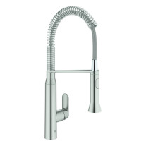 Grohe K7 Medium Einhebel-Spültischbatterie supersteel mit Profibrause, Ausladung 234mm 31379DC0