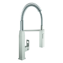 Grohe Eurocube Einhebel-Spültischbatterie supersteel mit Profibrause, Ausladung 234mm 31395DC0