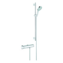 Grohe Grohtherm 2000 Thermostat-Brausebatterie chrom mit Brausegarnitur Power&Soul 34482001