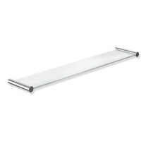 HEWI Ablage des Systems 162, Edelstahl, verchromt, mit seitlichen Halteelementen und Ablagefläche aus Glas 162.03.100540