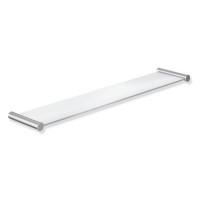 HEWI Ablage des Systems 162, Edelstahl, mit Halteelementen und Glas-Ablagefläche 162.03.1105XA