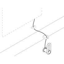 HEWI Drehgriff mit Kippspiegelseil Serie 801, für Kippspiegel 801.01.100, 801.01..4.. und 801.01.200, orange 25244 24