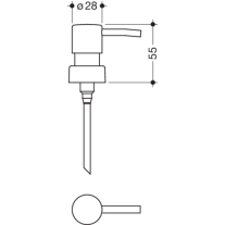 HEWI Pumpenkopf für Seifenspender 815.06.110, 815.06.11090 und 900.06.00140, verchromt 63907