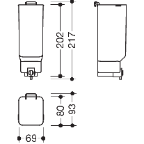 HEWI Leerflasche Serie 805, für Seifenspender 805.06.100, 950.06.100, inkl. Lotionpumpe 805.06.E03