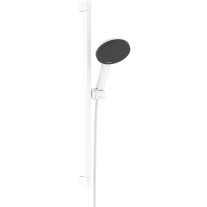 Hansgrohe Brauseset Raindance Alive Select S 125 3jet EcoSmart mit Brausestange Unica E Puro 650mm und Easy Slide Brausehalter, Mattweiß 24600700
