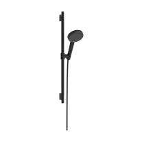 Hansgrohe Brauseset Raindance Alive Select S 125 3jet EcoSmart mit Brausestange Unica S Puro 650mm, Mattschwarz 24602670