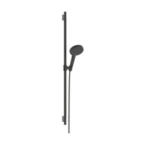 Hansgrohe Brauseset Raindance Alive Select S 125 3jet EcoSmart mit Brausestange Unica S Puro 900mm, Brushed Black Chrome 24603340