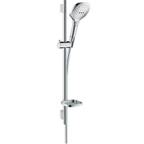 Hansgrohe Brauseset Raindance Select E 120 3jet mit Brausestange 650mm und Seifenschale, Chrom 26620000