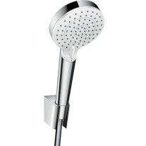 Hansgrohe Crometta Brausehalterset 100 Vario EcoSmart mit Brauseschlauch 1250mm, Weiß/Chrom 26693400