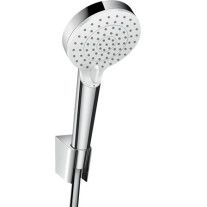 Hansgrohe Crometta Brausehalterset 100 Vario EcoSmart mit Brauseschlauch 1600mm, Weiß/Chrom 26694400