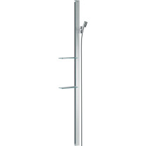 Hansgrohe Brausestange Unica E 1500mm mit Isiflex Brauseschlauch 1600mm und Ablagen, Chrom 27645000
