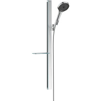 Hansgrohe Rainfinity Brauseset 130 3jet EcoSmart mit Brausestange 900mm und Ablage, Chrom 27672000