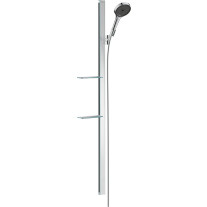 Hansgrohe Rainfinity Brauseset 130 3jet mit Brausestange 1500mm und Ablagen, Chrom 27673000