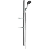 Hansgrohe Rainfinity Brauseset 130 3jet EcoSmart mit Brausestange 1500mm und Ablagen, Chrom 27674000