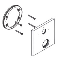 Hansgrohe Rosette Axor Massaud Thermostat mit Absperr-/Umstellventil chrom beschriftet 98688000