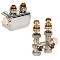Resideo Anschlussarmatur mit Heizkörperventil Therafix Universal, 3/4'', chrom V2474EDCSY015