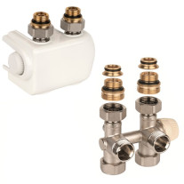 Resideo Anschlussarmatur mit Heizkörperventil Therafix Universal, 3/4'', weiß V2474EDWSY015