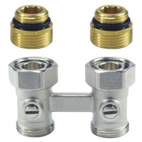 Resideo Hahnblock Verafix-VKE, Durchgang, Aussengewinde 1/2'' V2495DY015