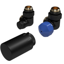 HSK Seitenanschluss Wand Ventil-Set Winkel-Eck rechts, schwarz matt 890835-68