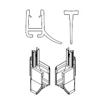 HSK Wasserabweisprofil gerade, mit Endkappe und Einschubdichtung, Set, für Drehtür und Drehtür mit Seitenwand E85058-1
