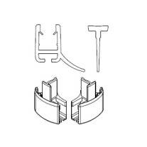 HSK 2x Wasserabweisprofil gerade, mit Endkappe und Einschubdichtung für Eckeinstieg 2-teilig, 4-teilig E85058-3