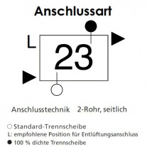 Arbonia Mehrpreis zu Heizwand für Anschlussart 23 - Links unten