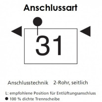 Arbonia Mehrpreis zu Heizwand für Anschlussart 31 - Rechts oben