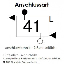Arbonia Mehrpreis zu Heizwand für Anschlussart 41 - Rechts unten