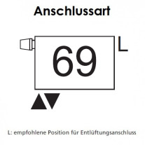 Arbonia Mehrpreis zu Heizwand Einbauventil Anschlussart 69, Ventil oben, M30x1,5