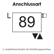 Arbonia Mehrpreis zu Heizwand Einbauventil Anschlussart 89, Ventil oben, M30x1,5