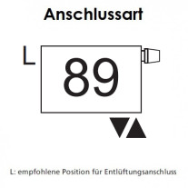 Arbonia Mehrpreis zu Heizwand Einbauventil Anschlussart 89, Ventil oben, Klemm