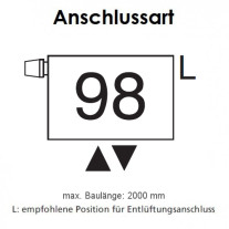 Arbonia Mehrpreis zu Heizwand Einbauventil Anschlussart 98, Ventil oben, Klemm