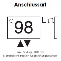 Arbonia Mehrpreis zu Heizwand Einbauventil Anschlussart 96, Ventil front, Klemm