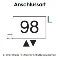 Arbonia Mehrpreis zu Heizwand Einbauventil Anschlussart 98, Ventil unten, Klemm