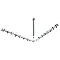 Keuco Brausevorhangstangen Set Plan für Dusche 80x80, silber-eloxiert 14936170800
