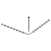 Keuco Brausevorhangstangen Set Plan für Dusche 90x90, silber-eloxiert 14937170900