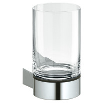 Keuco Glashalter Plan komplett mit Echtkristall-Glas, Edelstahl 14950079000