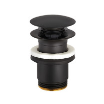 Kludi PUSH-OPEN Ablaufgarnitur G 1 1/4 für Waschtisch mit Überlauf mattschwarz 1042639-00