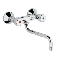 Kludi Standard Spültisch-Wandarmatur 210mm, Terraluxgriff Metall, chrom 310520508