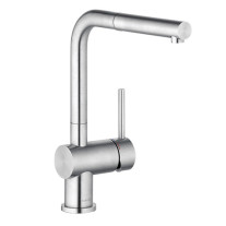 Kludi L Steel Spültisch-Einhandmischer, herausziehbarer Auslauf Edelstahl 45851F877