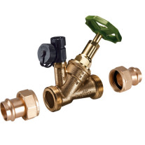 Kemper STANDARD Freistrom-Absperrventil RG/MS, mit Entleerstopfen SANPRESS-Verschraubungen DN25/28mm 17431028VT