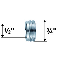 Neoperl Reduktion Messing verchromt, 1/2'' x 3/4'' flach 33630511